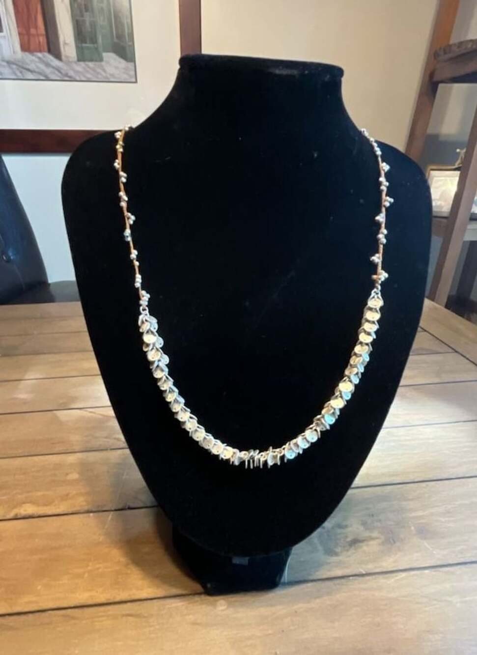 Miguel Ases Long Beaded and Disc Statement Necklace